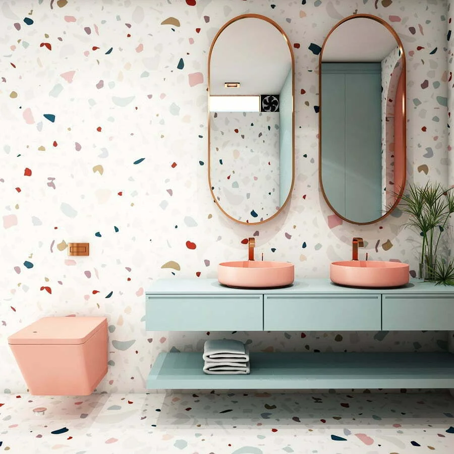 bathroom terazzo wall