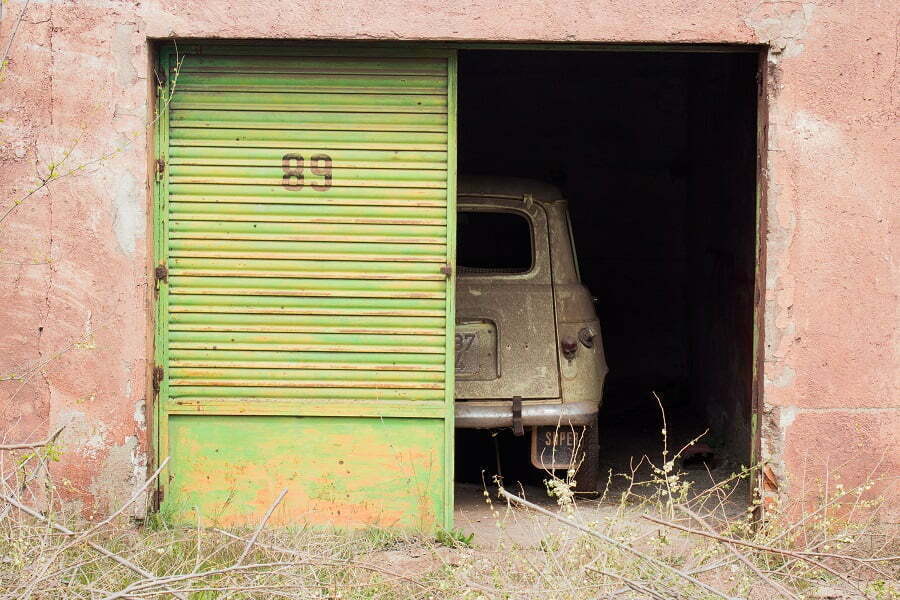 old garage door