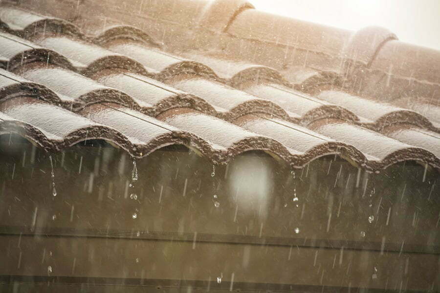 rain water on roof
