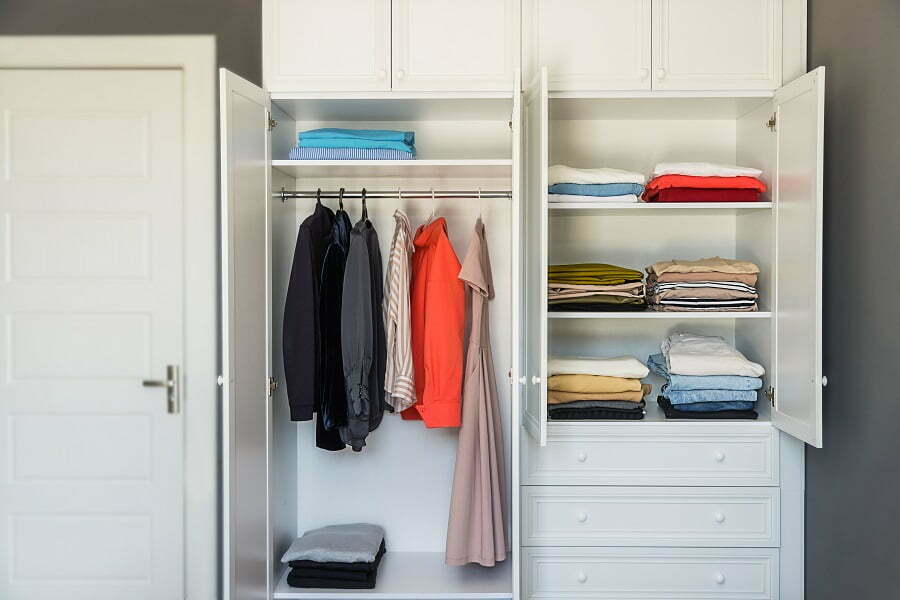 color coded closet