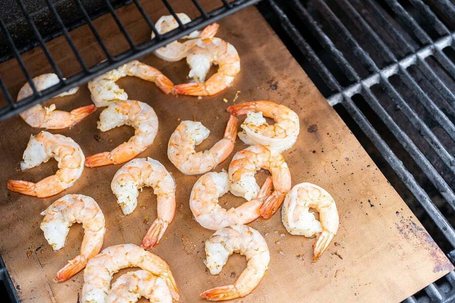 grilling shrimp