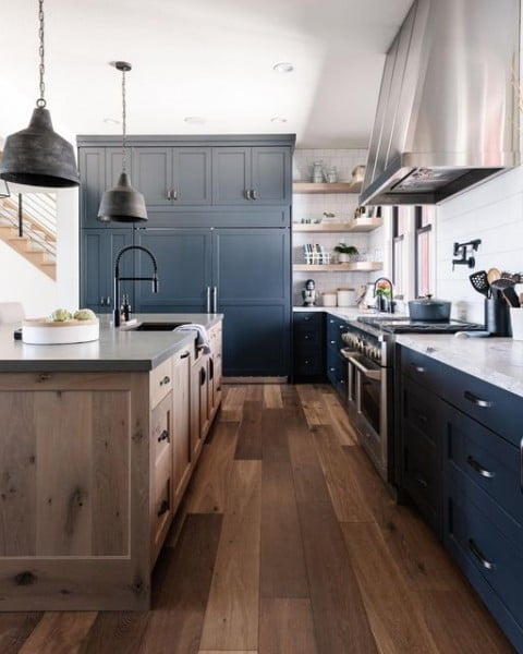 Mixed Materials Kitchen dark kitchen cabinet ideas