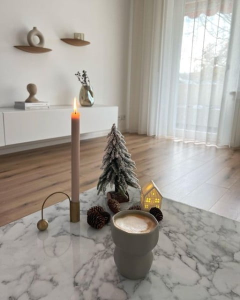 Cozy Coffee Corner japandi christmas decor idea