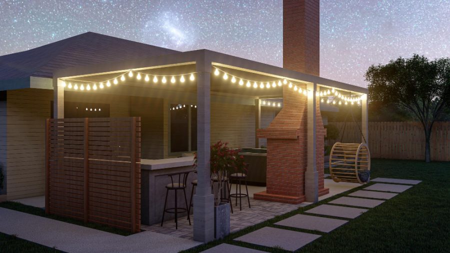 Backyard patio lights