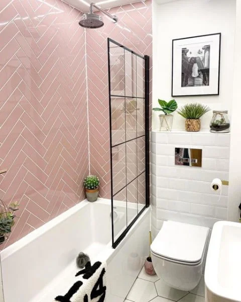 Pink Tiles bathroom wall tile
