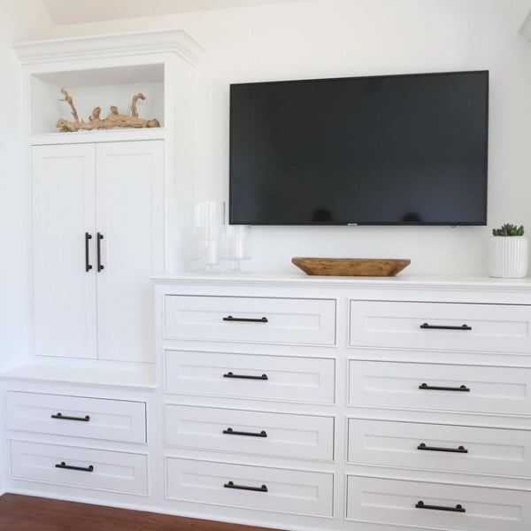 Built-in Dresser Frame bedroom tv wall