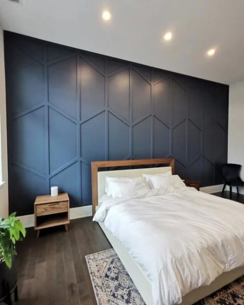 bedroom with accent wall