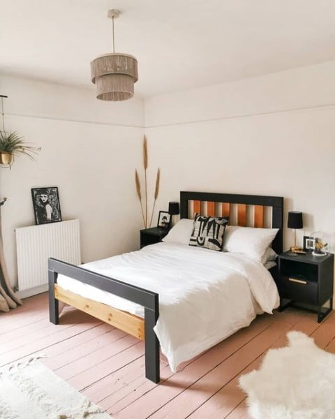 Leanne Lim-Walker's Room Transformation bedroom with black furniture