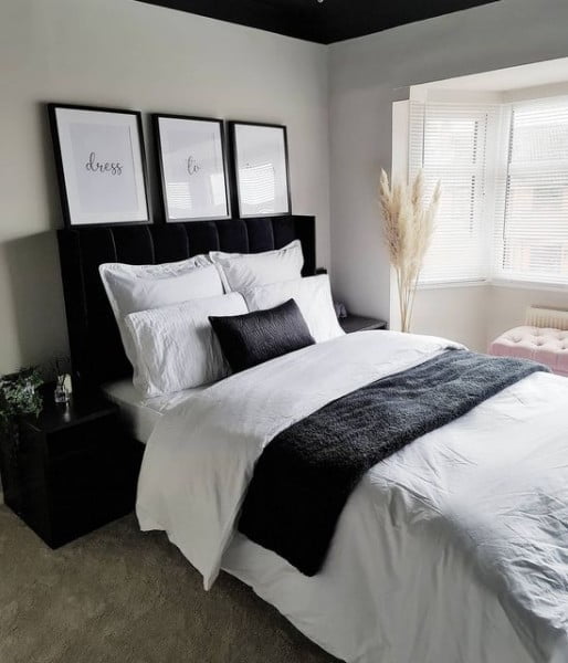 The Wilkinson Home Guest Room bedroom with black furniture
