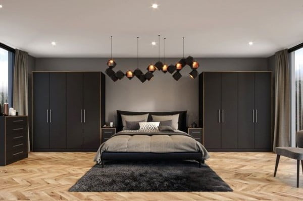Elegant Modern Bedroom Look bedroom with black furniture