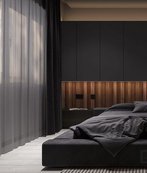 Masculin Bedroom bedroom with black furniture