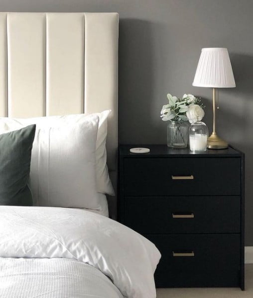 DIY Bedside Tables bedroom with black furniture
