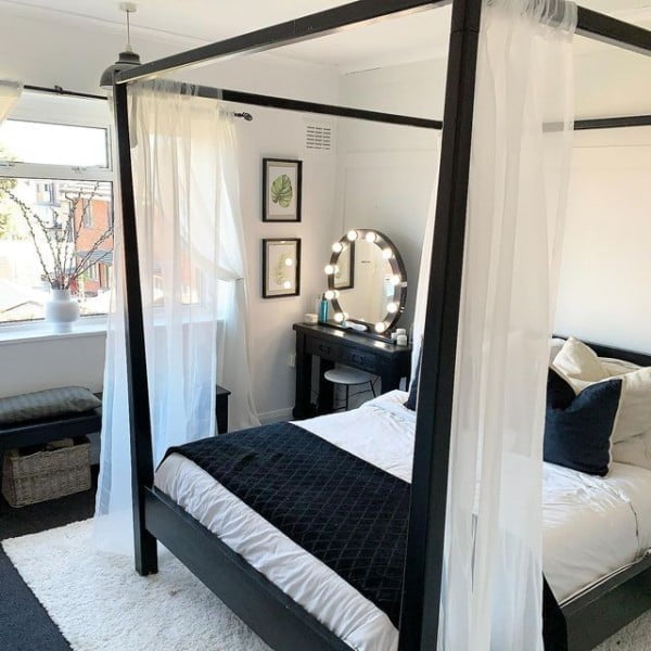 Sarah bedroom with black furniture