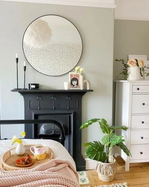 Hannah | DIY & Creative Home Interiors bedroom with fireplace