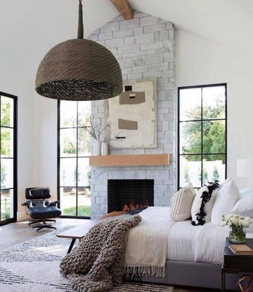 Jaimee Rose Interiors bedroom with fireplace