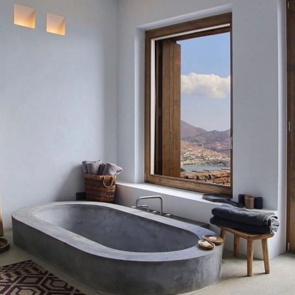 Bath with a View concrete bathtub