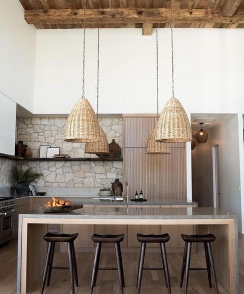 Woven/Rattan Lights kitchen chandelier
