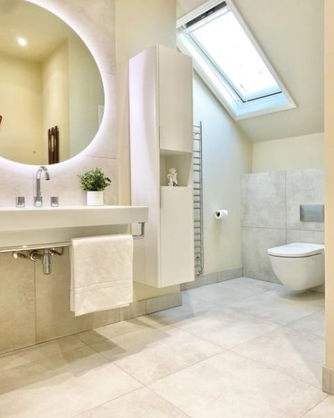 Simple and Practical Bathroom Design large bathroom mirror