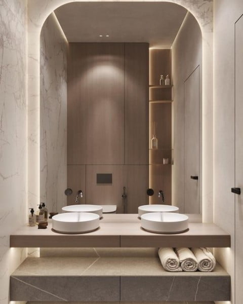 Simple and Elegant Bathroom large bathroom mirror