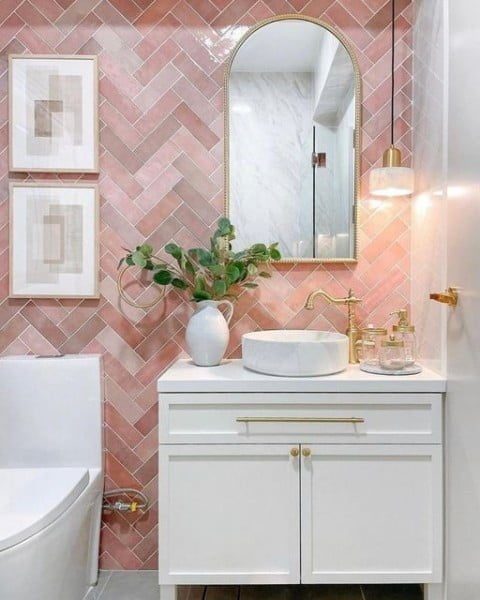 Picture Perfect pink powder room