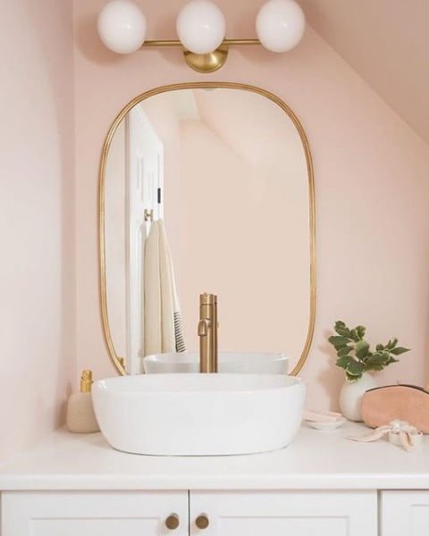 Recharge in a Pink Powder Room pink powder room