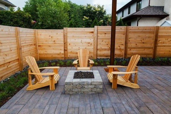 Cedar Fence and Adirondack Chair Combination privacy fence