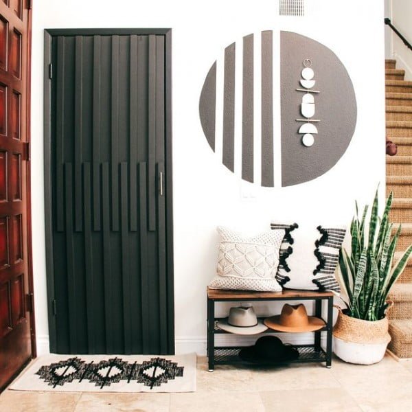 Black and White Striped Accent Door accent door design