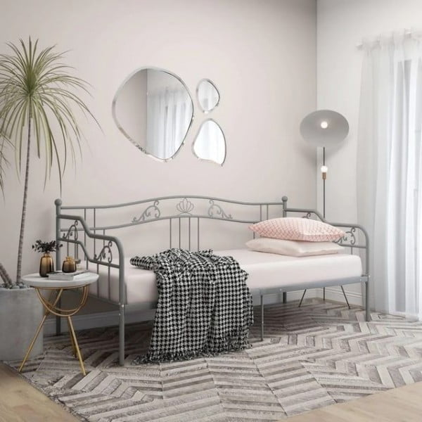 Sofa Bed Frame Black & Grey Metal Furniture bedroom with daybed