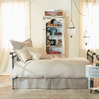 Iron and Brass Sleigh Daybed bedroom with daybed