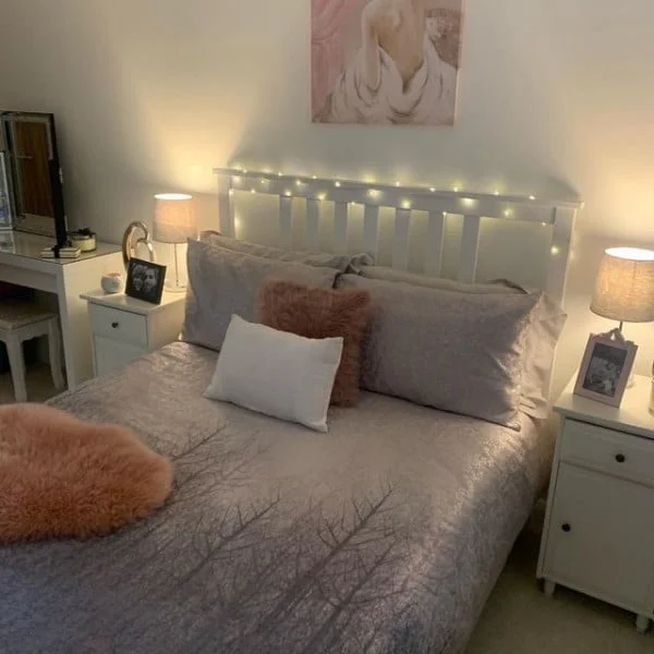Dundas Home bedroom with fairy lights