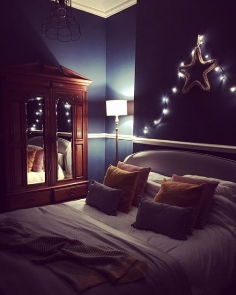 Olivia Walker bedroom with fairy lights