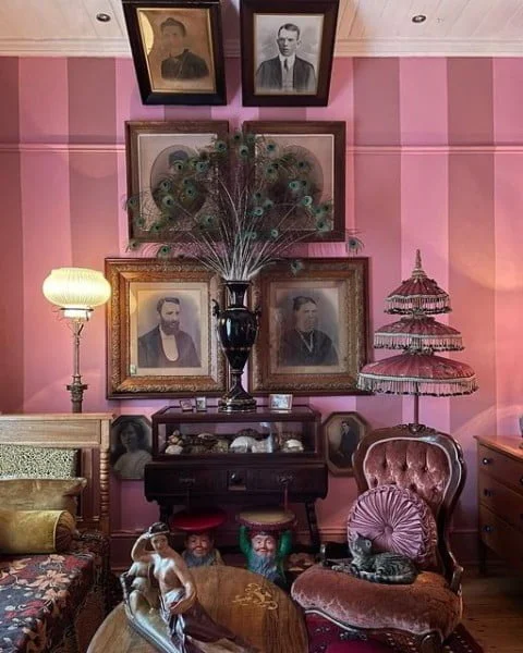 The Portrait Room bedroom with feature wall