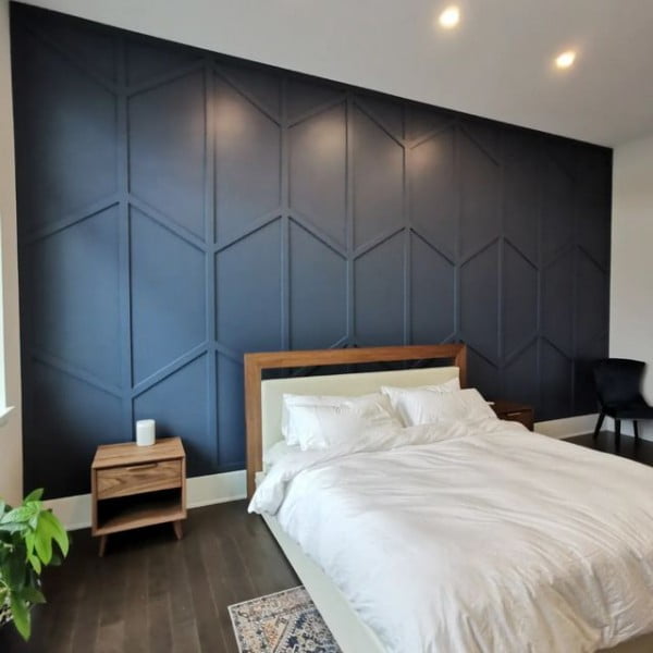 Honeycomb Hex Pattern - Custom Accent Wall bedroom with feature wall