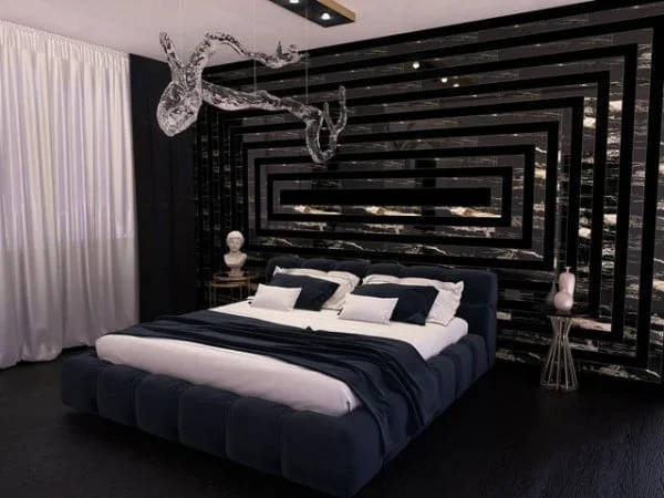 designedbyM 👨🏽‍🎨 bedroom with feature wall