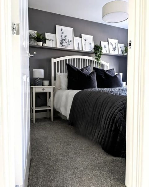 Welcoming the New Week bedroom with grey walls