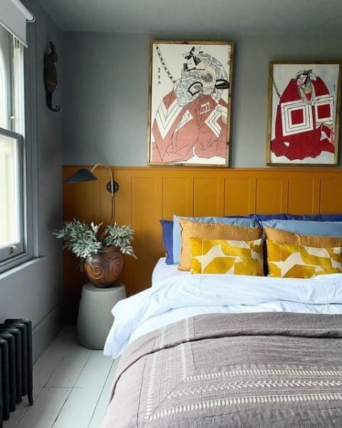 Trish's Guest Bedroom bedroom with grey walls