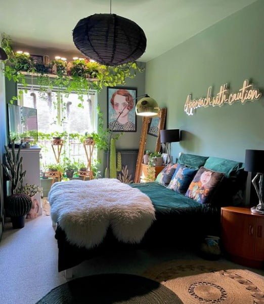 Mavis bedroom with plants