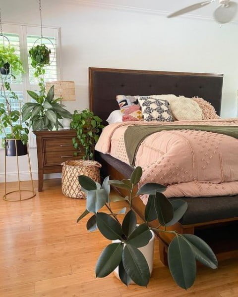 Colorful Wallpaper Transformation bedroom with plants