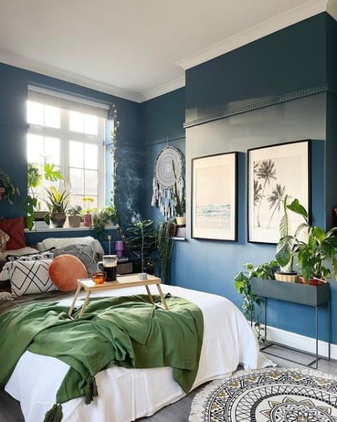 Better Sleep = Better Mood bedroom with plants