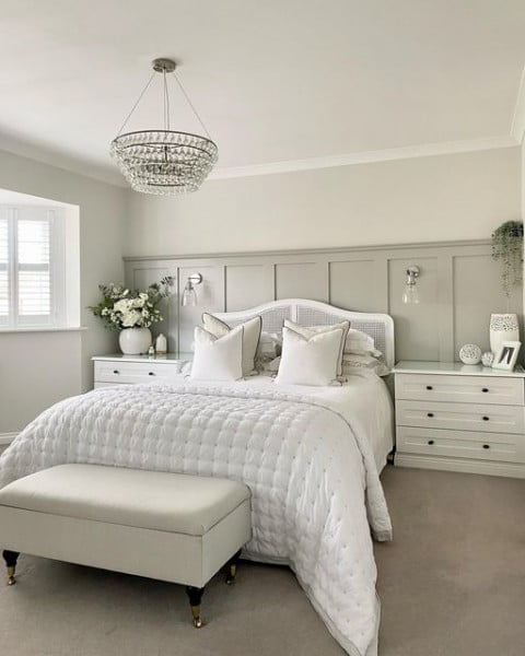 Kathryn's Restful White Bedroom bedroom with white furniture