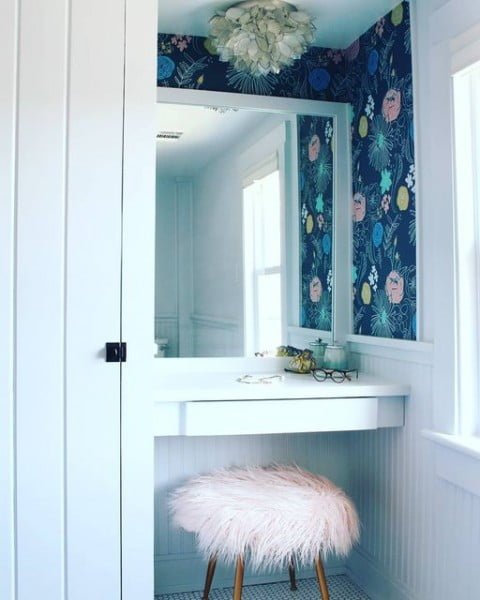 Sweet Little Vanity Area built-in bedroom vanity