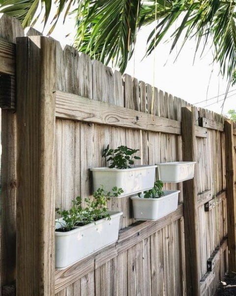 Joanna Lefko's Herb Garden fence with plants