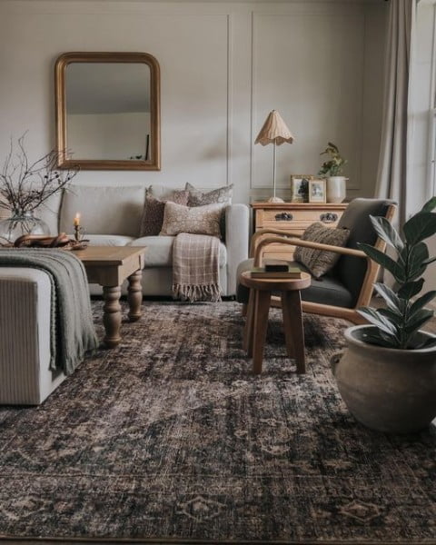Ashley Home Inspiration & DIY area rug open floor plan
