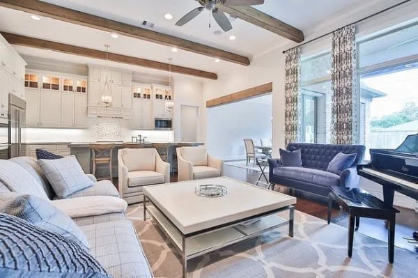 Neutral Striped Area Rug area rug open floor plan