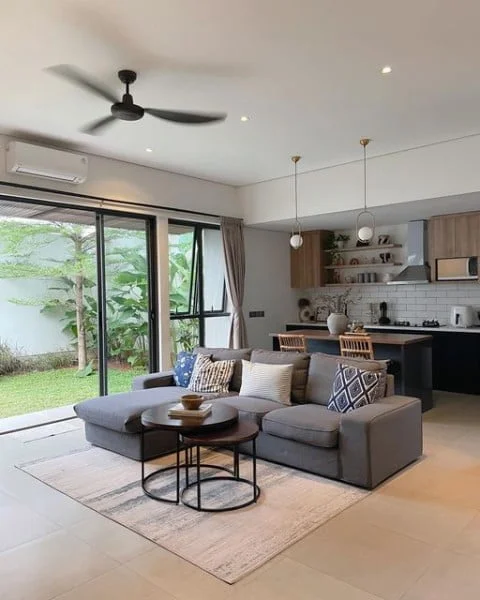 Neutral Color Palette Area Rug area rug open floor plan