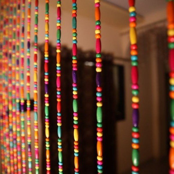 Multicolored Wooden Beads Curtains beaded curtain