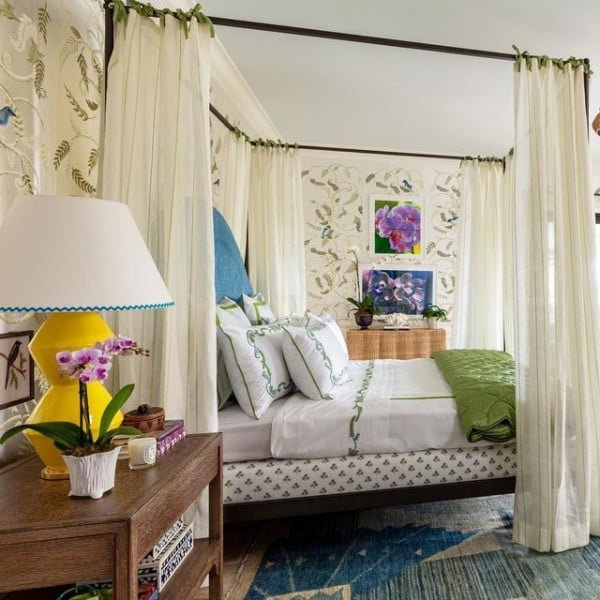 Katie Ridder's Garden Bedroom bedroom with canopy bed