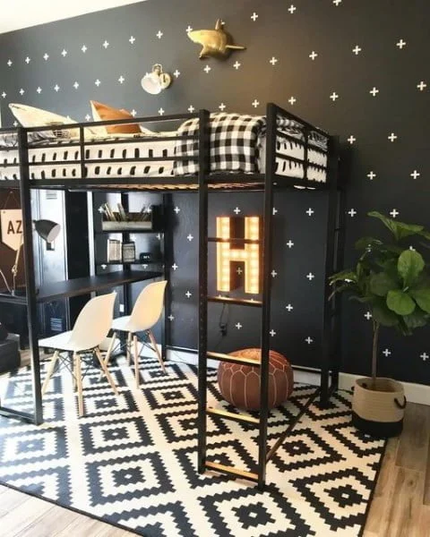 Jaci Daily's Son's Room Makeover bedroom with loft bed