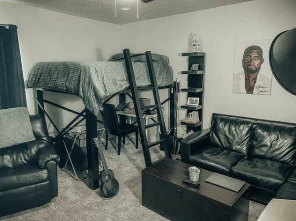 Adult Loft Bed bedroom with loft bed