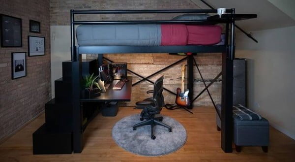 Adult Loft Bed from Francis Lofts & Bunks bedroom with loft bed